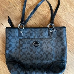 Black and Charcoal Gray Coach Shoulder bag